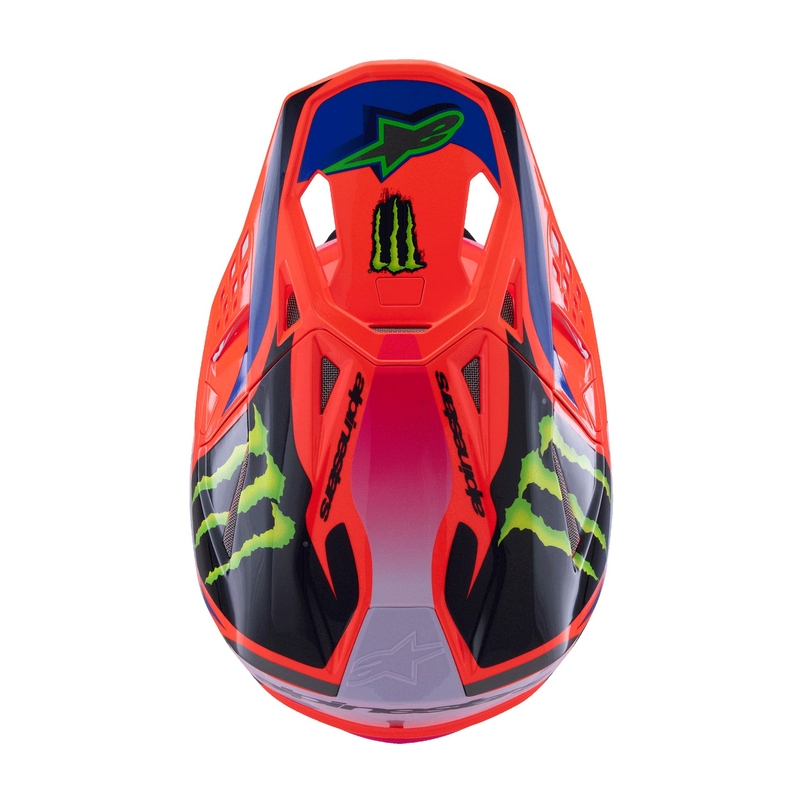 Alpinestars Supertech S-M10 HAIDEN DEEGAN edition motokros čelada fluo oranžna-vijolična-roza-zelena
