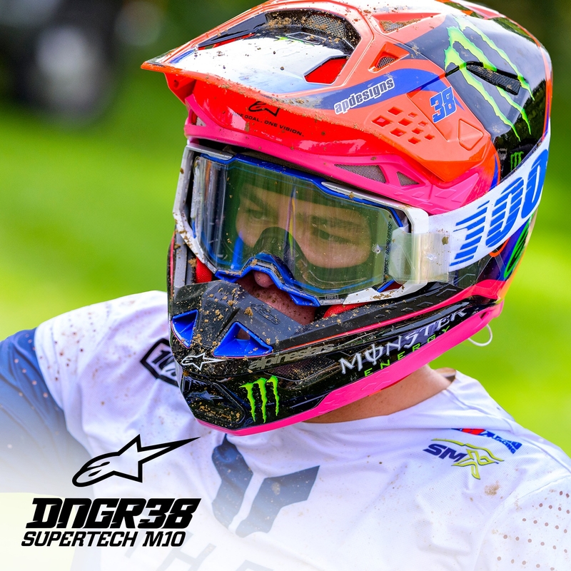Alpinestars Supertech S-M10 HAIDEN DEEGAN edition motokros čelada fluo oranžna-vijolična-roza-zelena
