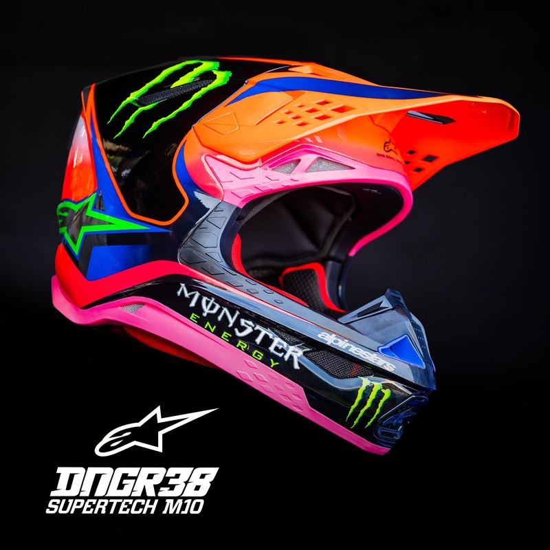Alpinestars Supertech S-M10 HAIDEN DEEGAN edition motokros čelada fluo oranžna-vijolična-roza-zelena