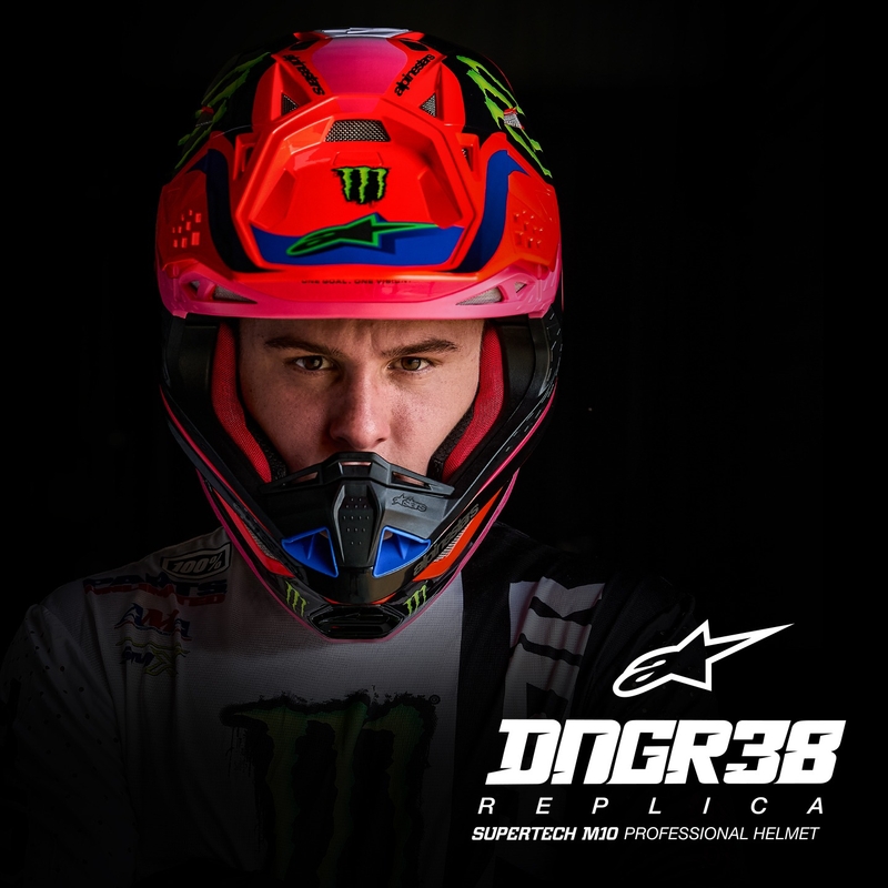 Alpinestars Supertech S-M10 HAIDEN DEEGAN edition motokros čelada fluo oranžna-vijolična-roza-zelena