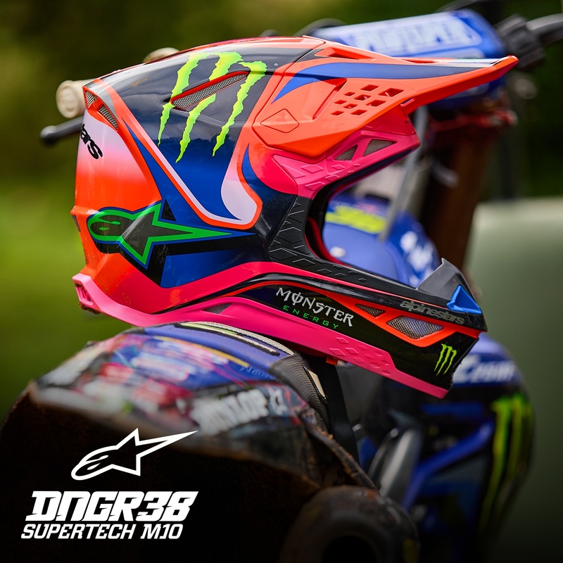 Alpinestars Supertech S-M10 HAIDEN DEEGAN edition motokros čelada fluo oranžna-vijolična-roza-zelena