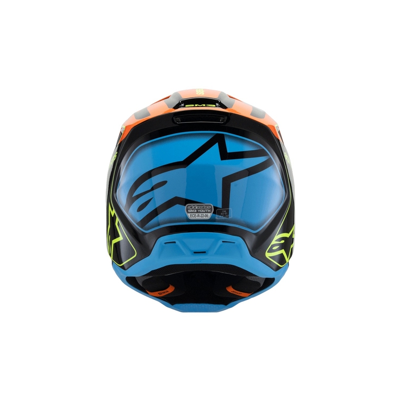 Otroška motokros čelada Alpinestars S-M3 FRAY črno-fluo oranžno-fluo rumeno-turkizna