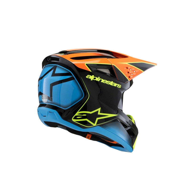 Otroška motokros čelada Alpinestars S-M3 FRAY črno-fluo oranžno-fluo rumeno-turkizna