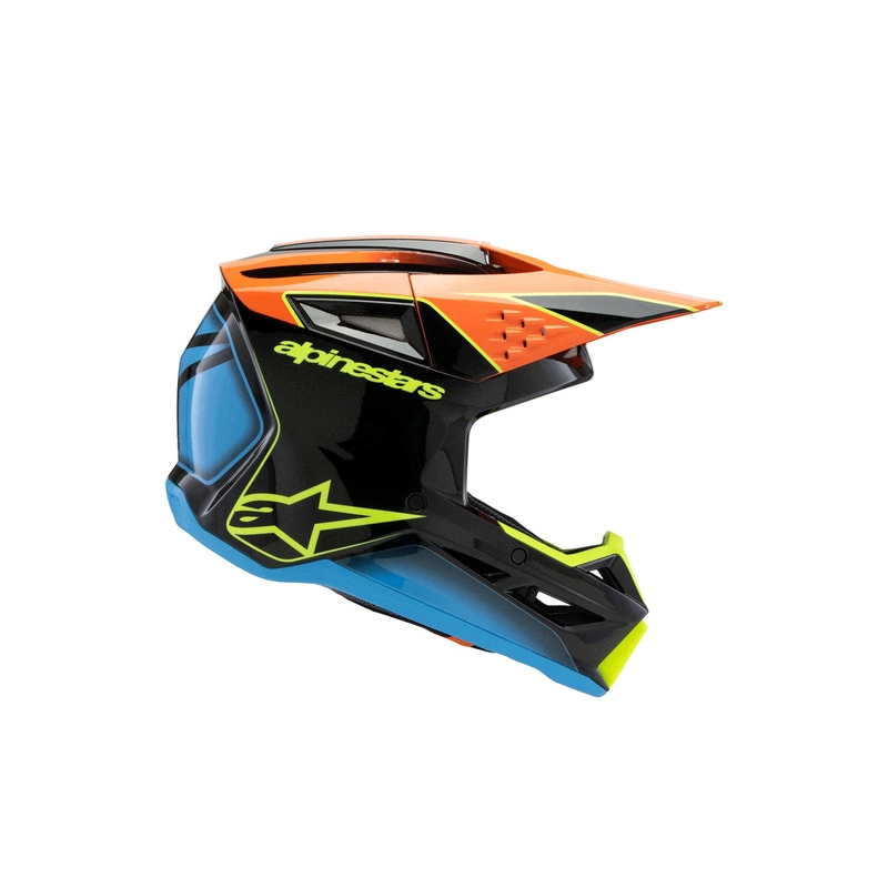 Otroška motokros čelada Alpinestars S-M3 FRAY črno-fluo oranžno-fluo rumeno-turkizna