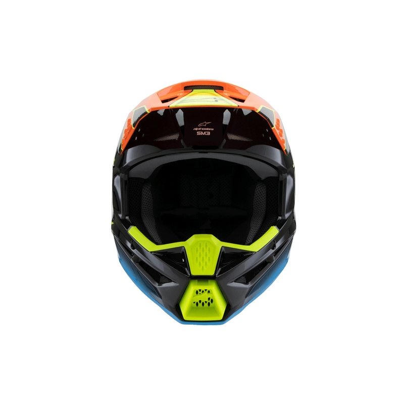 Otroška motokros čelada Alpinestars S-M3 FRAY črno-fluo oranžno-fluo rumeno-turkizna