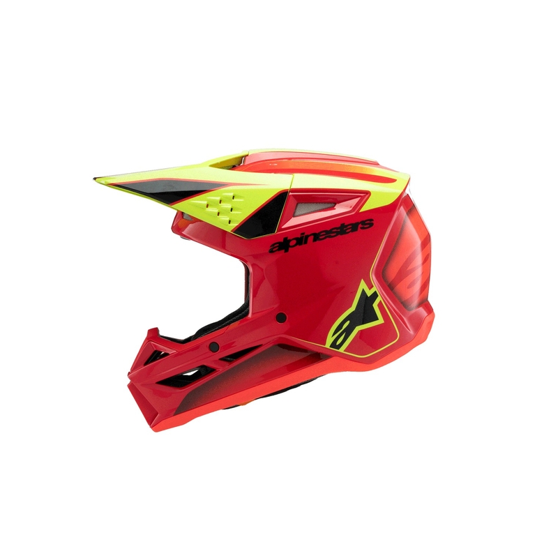 Otroška motokros čelada Alpinestars S-M3 FRAY rdeče-fluo rumeno-črna