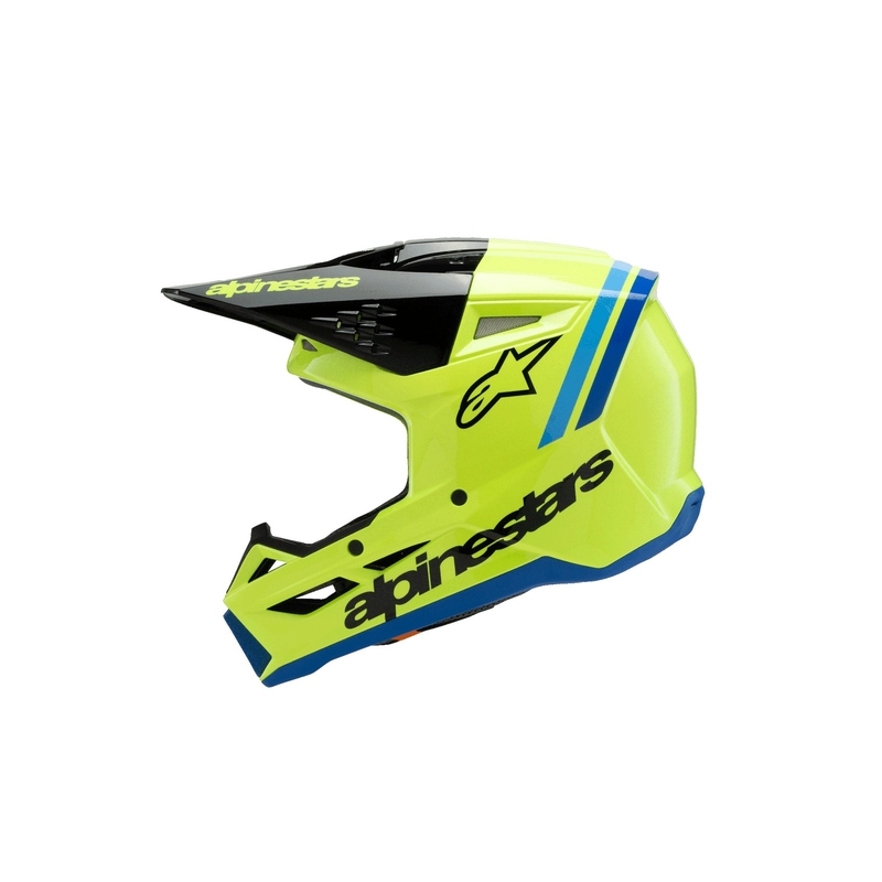 Otroška motokros čelada Alpinestars S-M3 RADIUM fluo rumeno-črno-modra