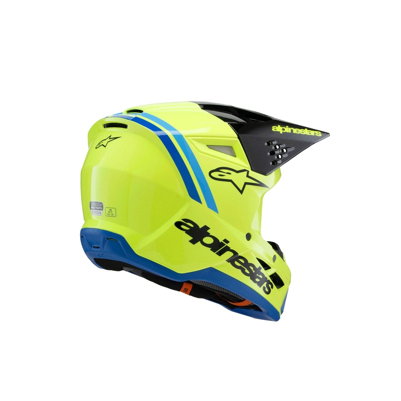 Otroška motokros čelada Alpinestars S-M3 RADIUM fluo rumeno-črno-modra