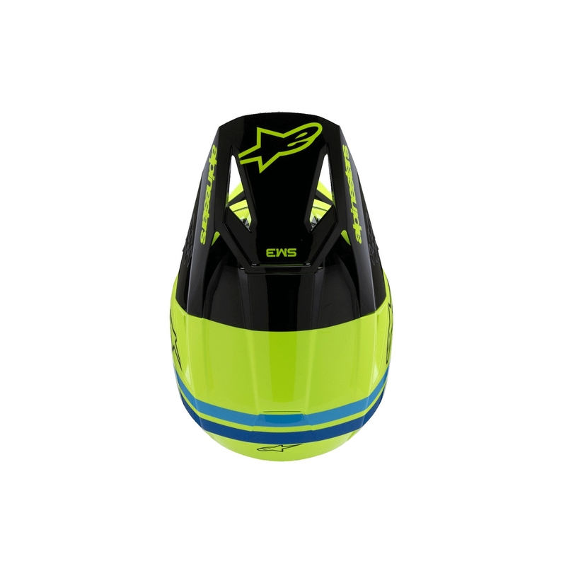 Otroška motokros čelada Alpinestars S-M3 RADIUM fluo rumeno-črno-modra
