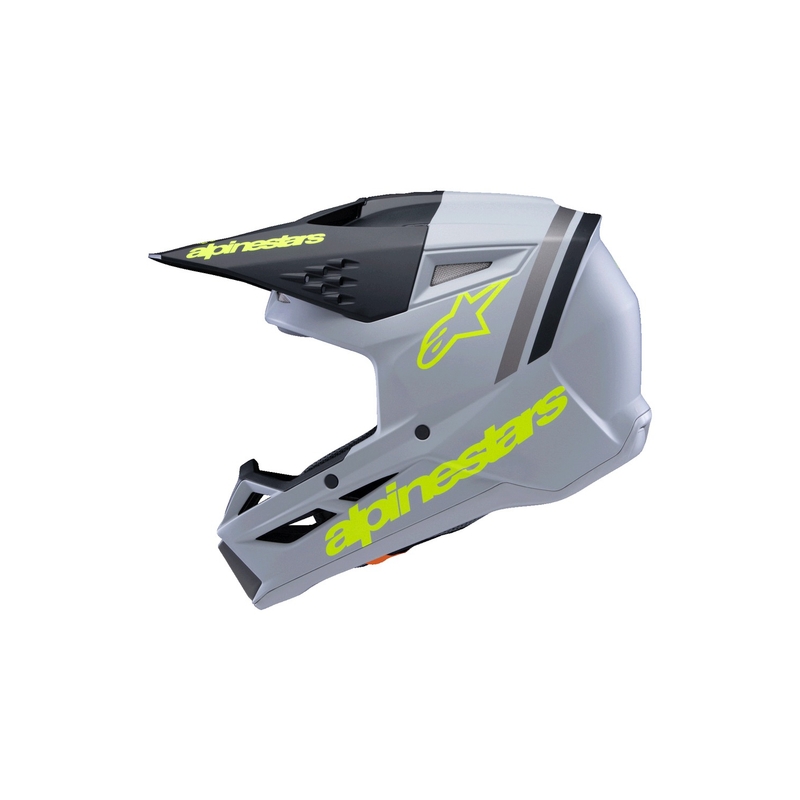 Otroška motokros čelada Alpinestars S-M3 RADIUM mat sivo-fluo rumeno-črna
