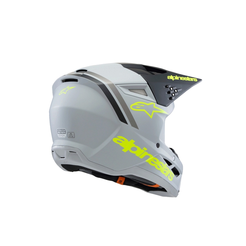 Otroška motokros čelada Alpinestars S-M3 RADIUM mat sivo-fluo rumeno-črna