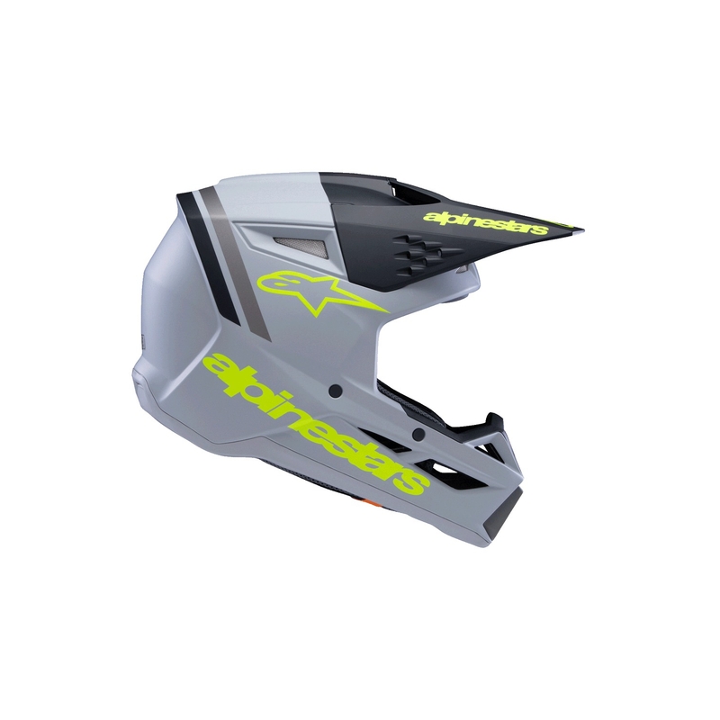 Otroška motokros čelada Alpinestars S-M3 RADIUM mat sivo-fluo rumeno-črna