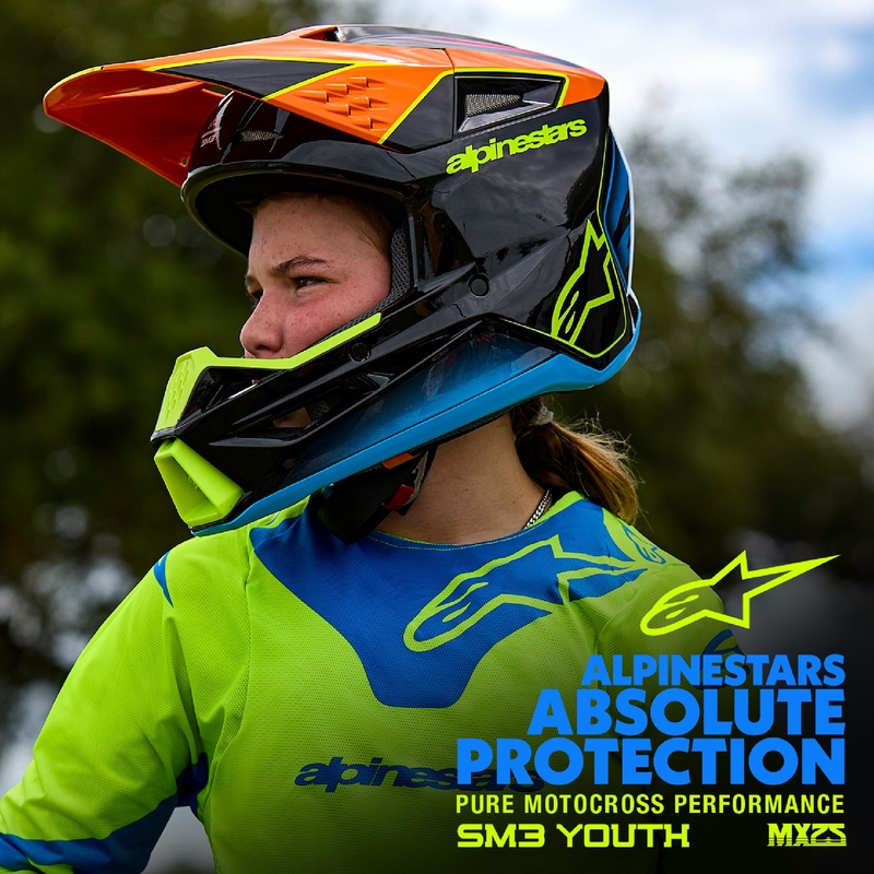 Otroška motokros čelada Alpinestars S-M3 RADIUM mat sivo-fluo rumeno-črna