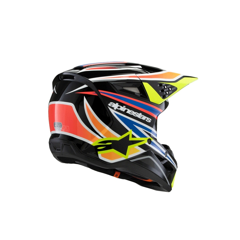 Otroška motokros čelada Alpinestars S-M3 WURX črno-fluo rumeno-modro-rdeča