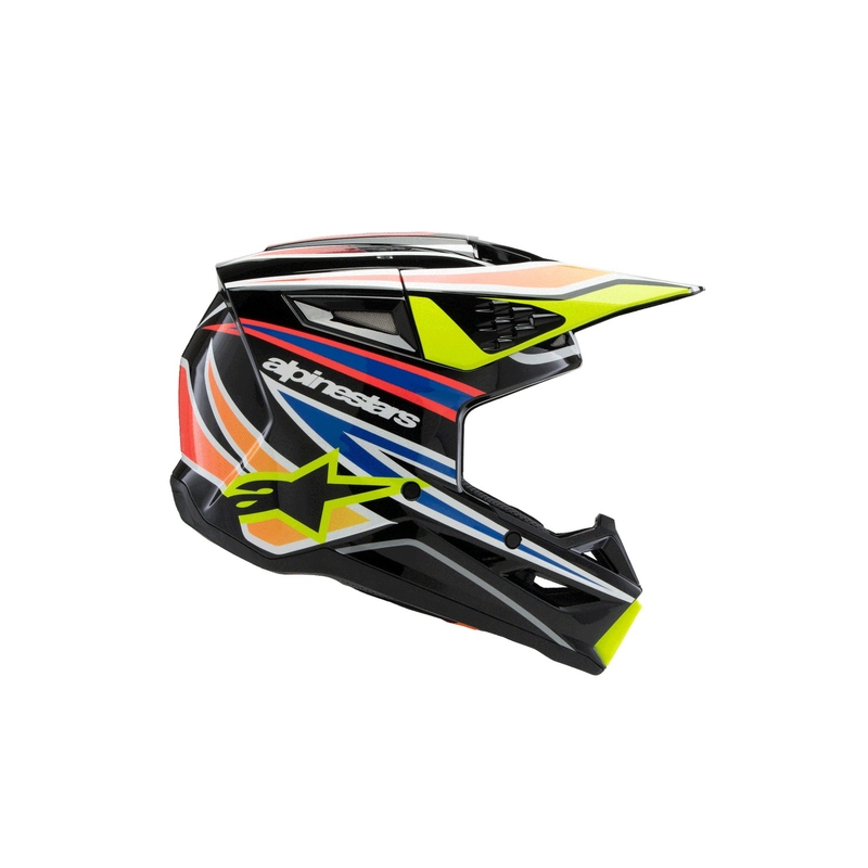 Otroška motokros čelada Alpinestars S-M3 WURX črno-fluo rumeno-modro-rdeča