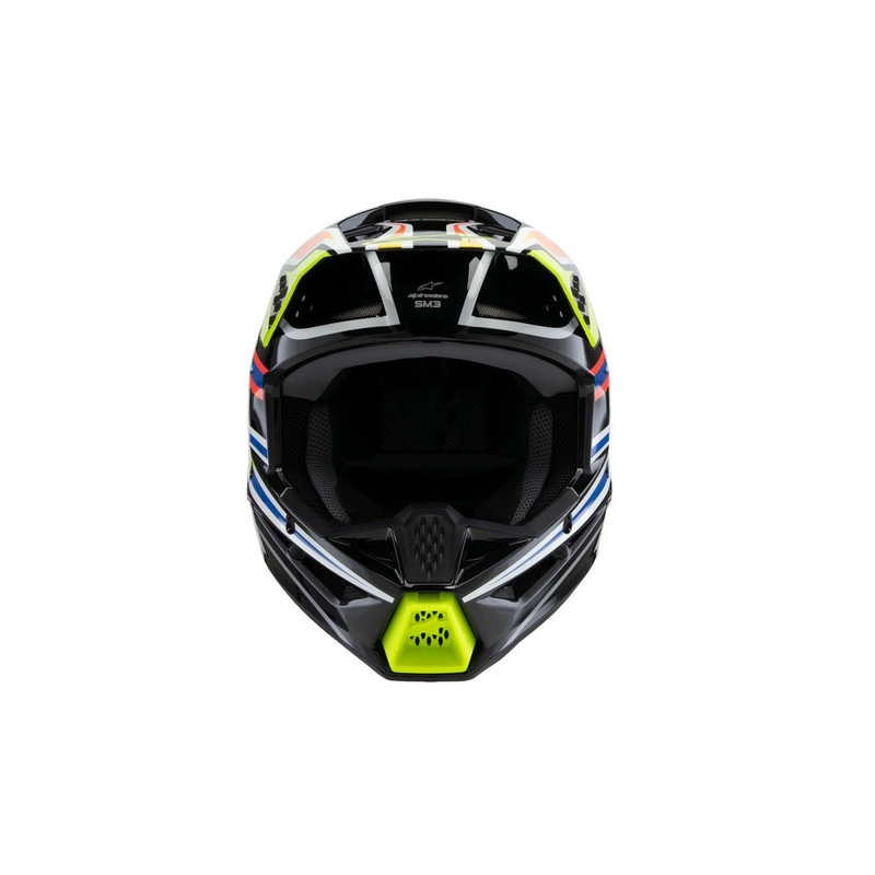 Otroška motokros čelada Alpinestars S-M3 WURX črno-fluo rumeno-modro-rdeča