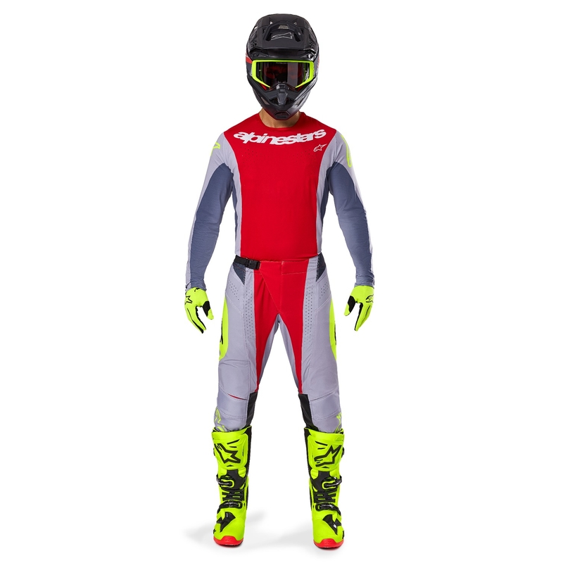 Alpinestars Techstar Melt motokros majica rdeče-siva