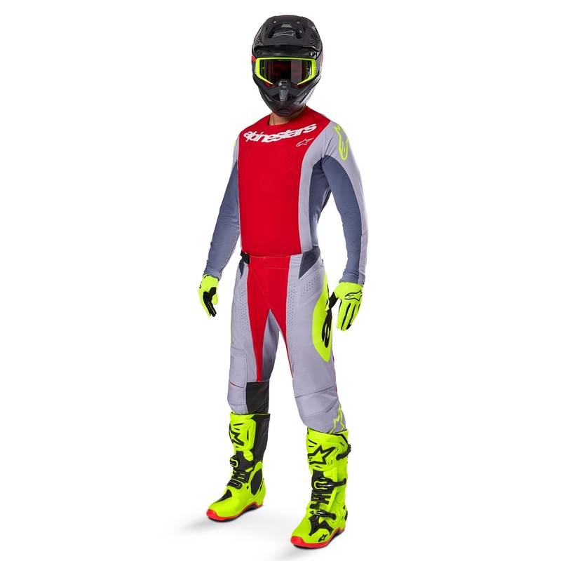 Alpinestars Techstar Melt motokros majica rdeče-siva