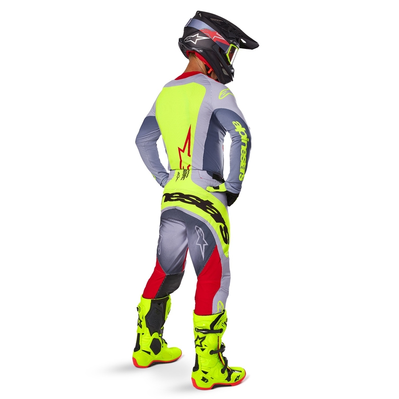Alpinestars Techstar Melt motokros majica rdeče-siva