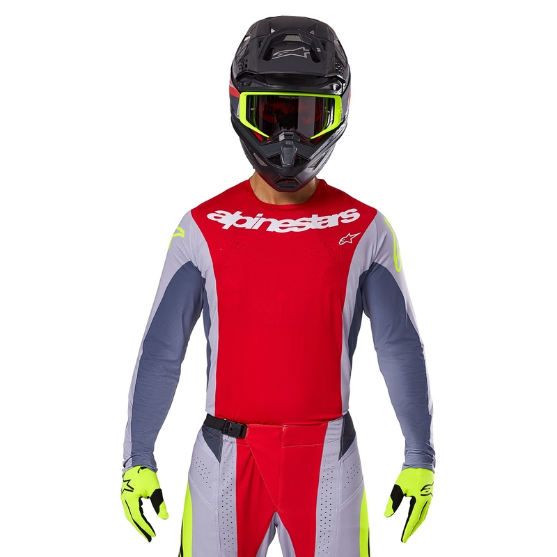 Alpinestars Techstar Melt motokros majica rdeče-siva