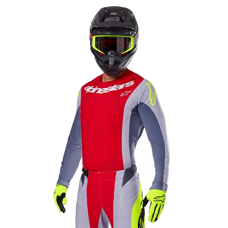 Alpinestars Techstar Melt motokros majica rdeče-siva