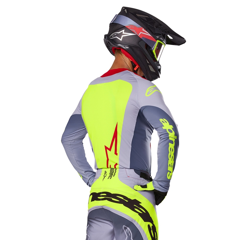 Alpinestars Techstar Melt motokros majica rdeče-siva