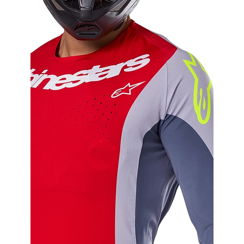 Alpinestars Techstar Melt motokros majica rdeče-siva