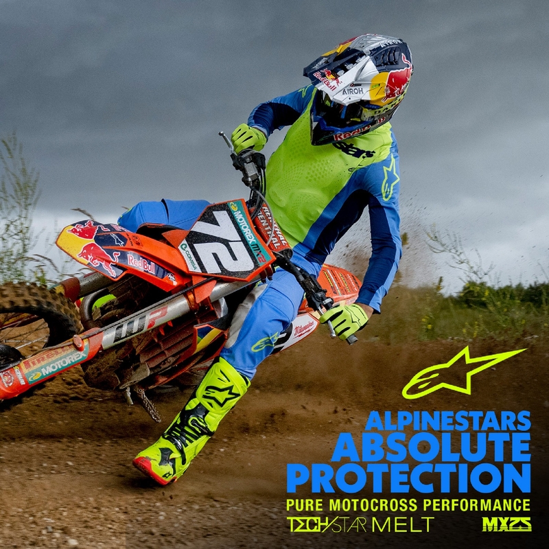 Motokros dres Alpinestars Techstar Melt fluo rumeno-moder