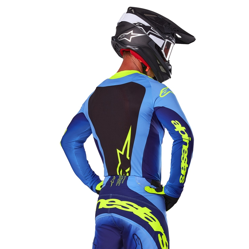 Motokros dres Alpinestars Techstar Melt fluo rumeno-moder