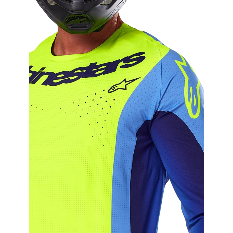 Motokros dres Alpinestars Techstar Melt fluo rumeno-moder