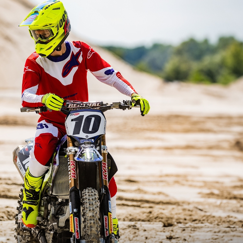 Motokros majica Alpinestars Racer Veil rdeče-bela
