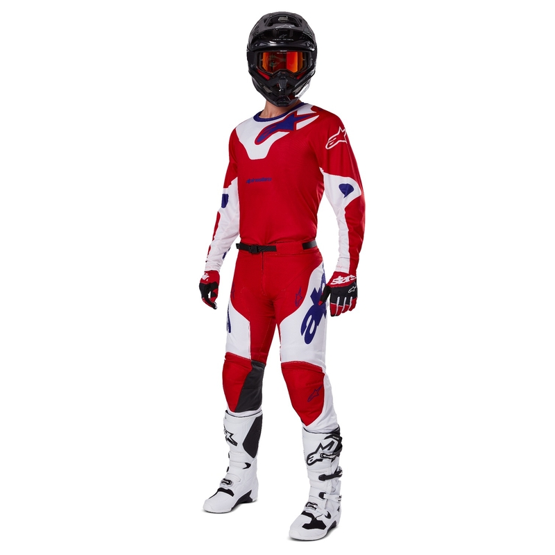 Motokros majica Alpinestars Racer Veil rdeče-bela