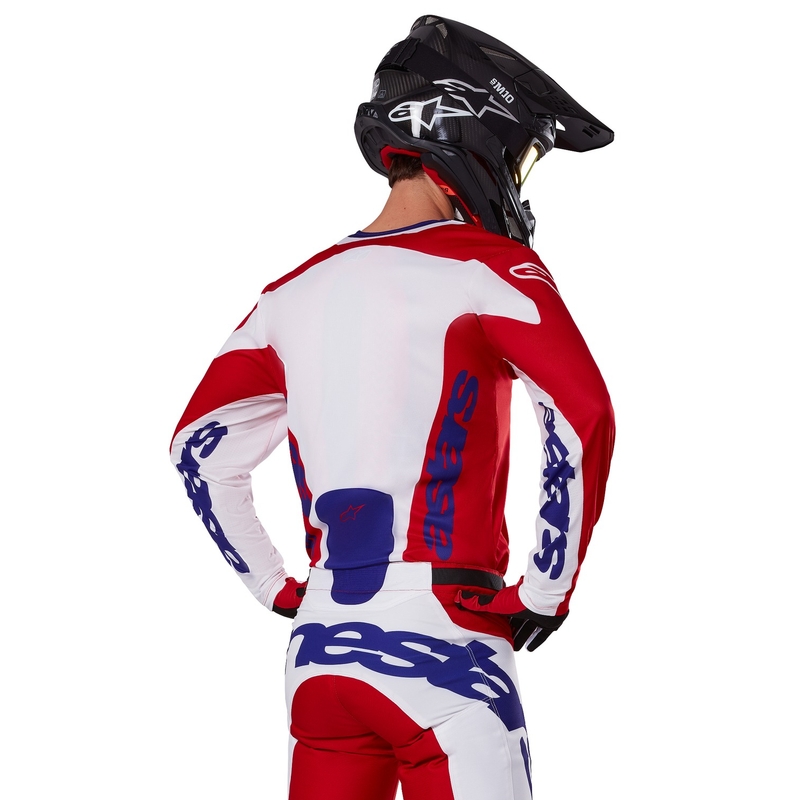 Motokros majica Alpinestars Racer Veil rdeče-bela