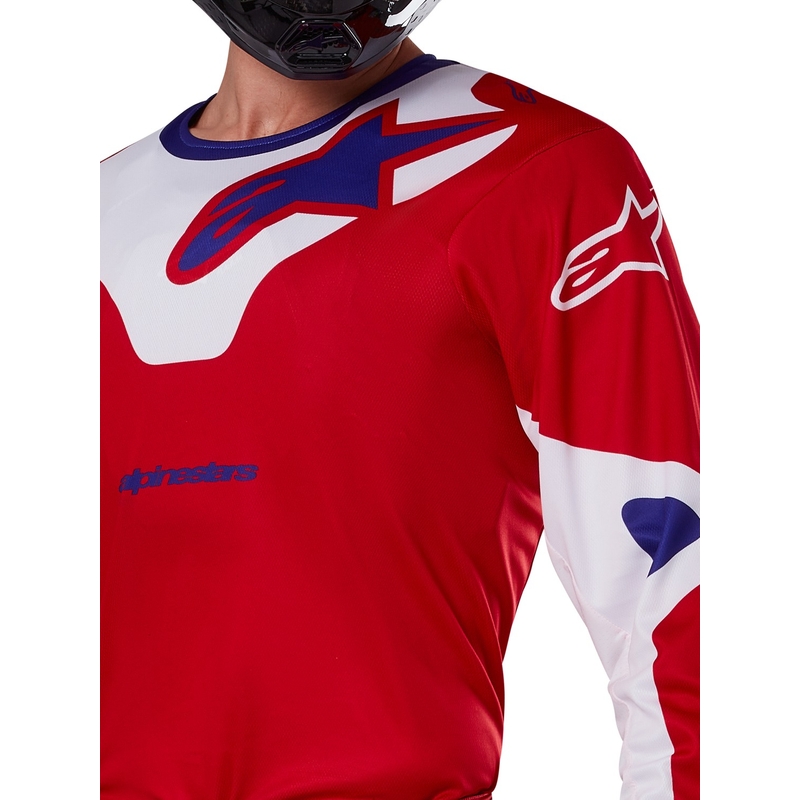 Motokros majica Alpinestars Racer Veil rdeče-bela
