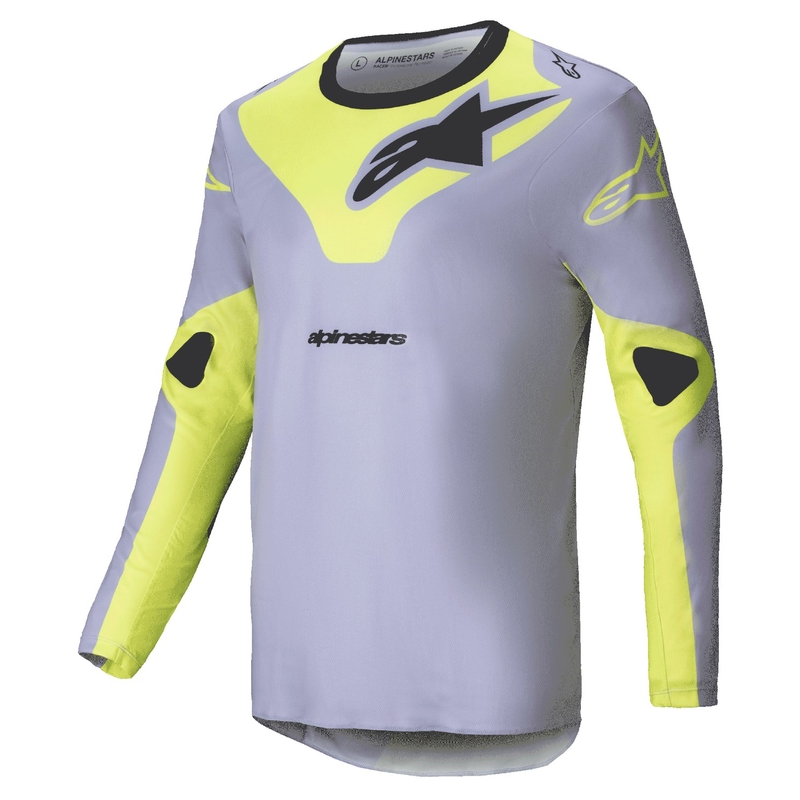 Motokros dres Alpinestars Racer Veil sivo-fluo rumen