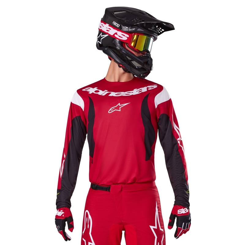 Alpinestars Fluid Haul motokros majica rdeče-črna