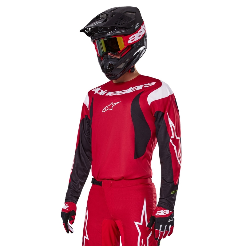 Alpinestars Fluid Haul motokros majica rdeče-črna