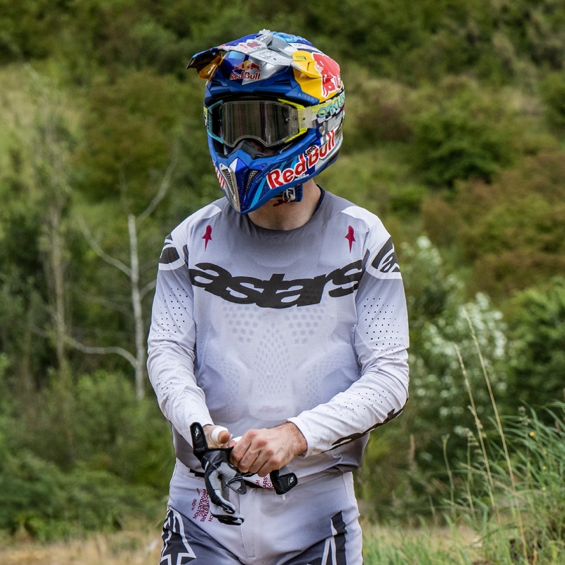 Alpinestars Supertech Maker motokros majica srebrno-črna