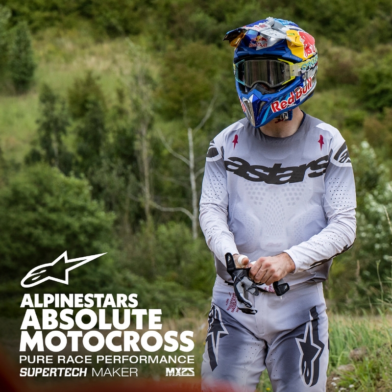 Alpinestars Supertech Maker motokros majica srebrno-črna
