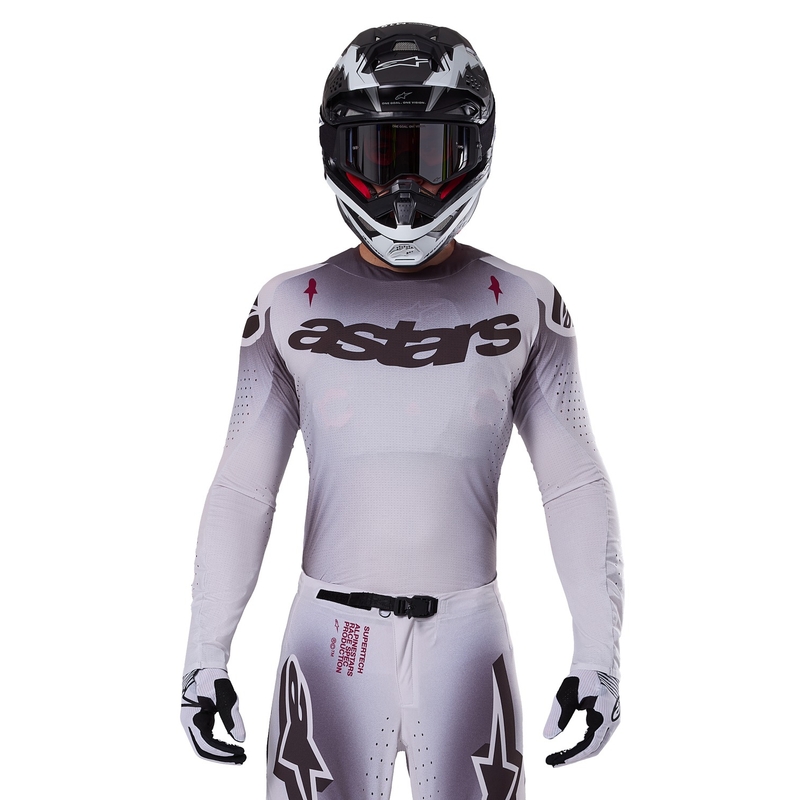 Alpinestars Supertech Maker motokros majica srebrno-črna
