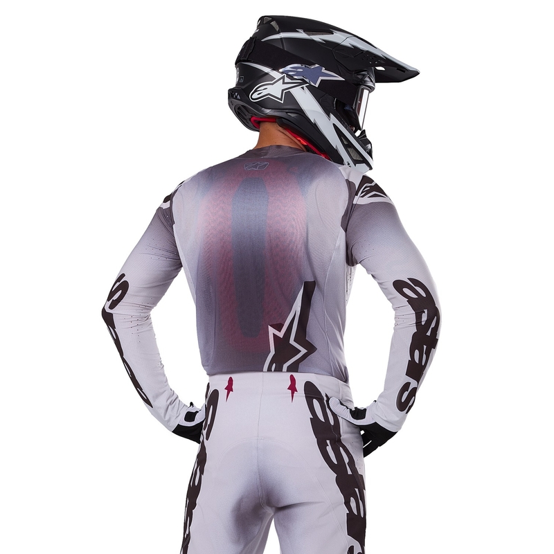 Alpinestars Supertech Maker motokros majica srebrno-črna