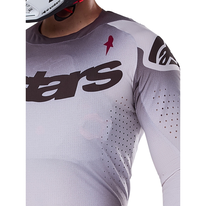 Alpinestars Supertech Maker motokros majica srebrno-črna