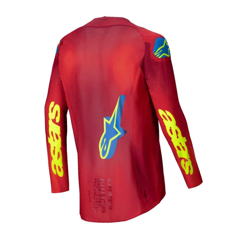 Alpinestars Supertech Maker motokros majica rdeče-fluo rumena