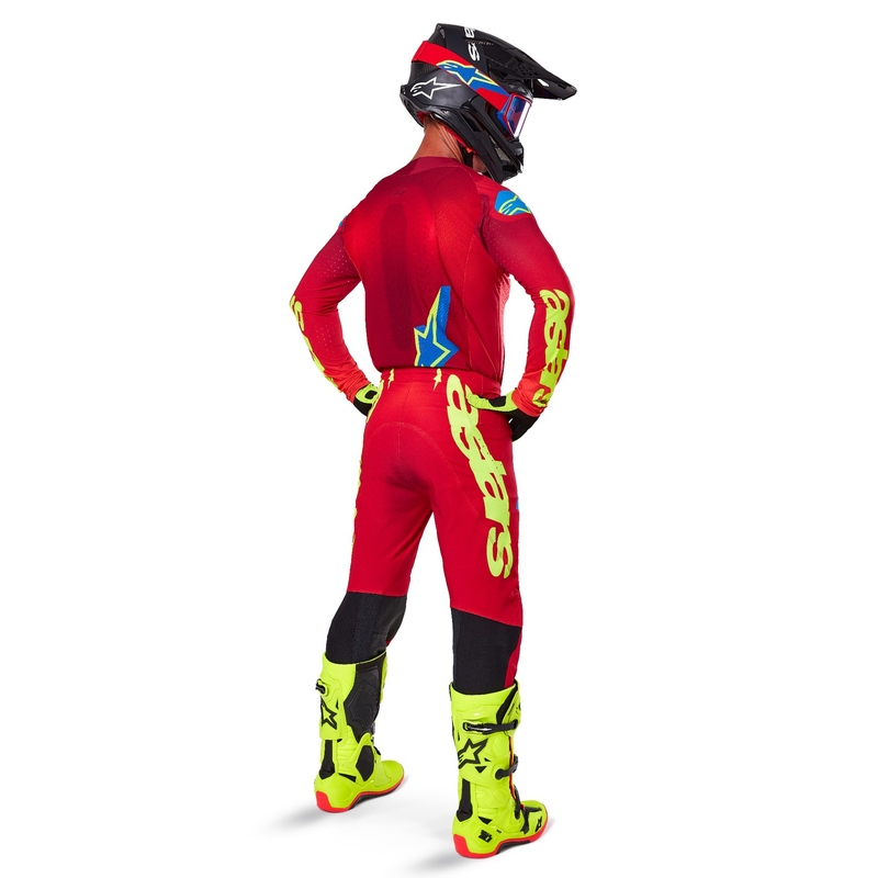Alpinestars Supertech Maker motokros majica rdeče-fluo rumena
