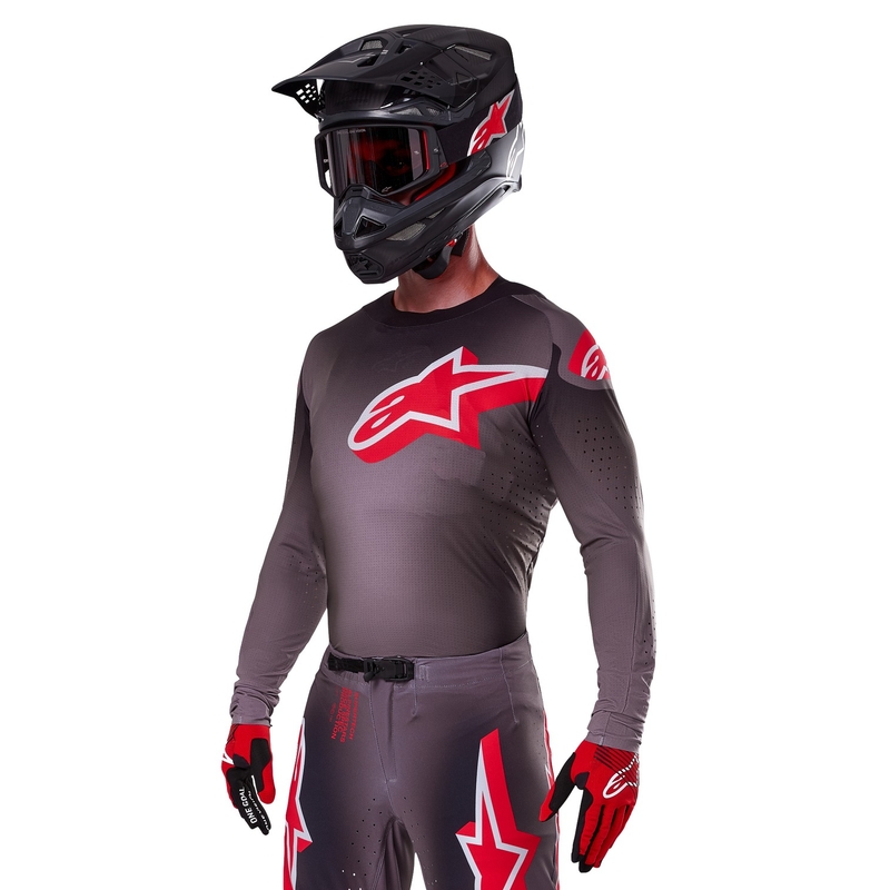 Alpinestars Supertech Lipan motokros dres dimljeno rdeč