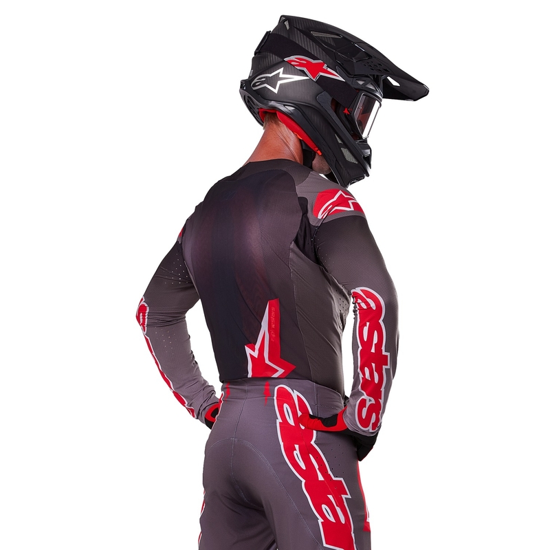 Alpinestars Supertech Lipan motokros dres dimljeno rdeč
