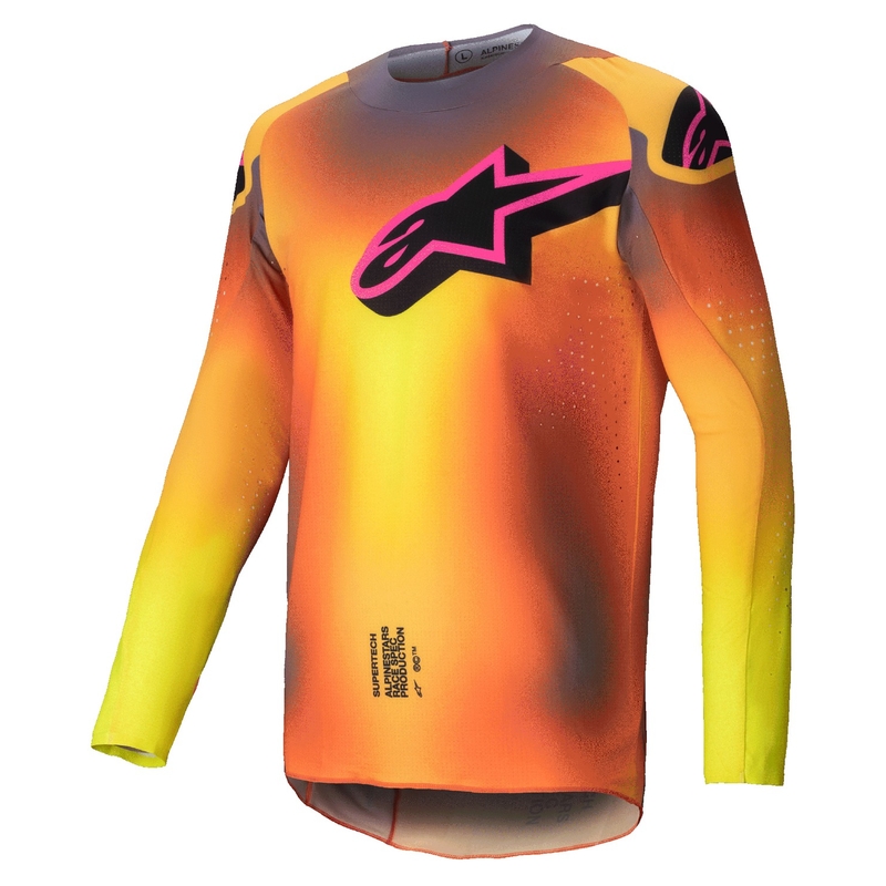 Alpinestars Supertech Lipan motokros majica rumeno-roza