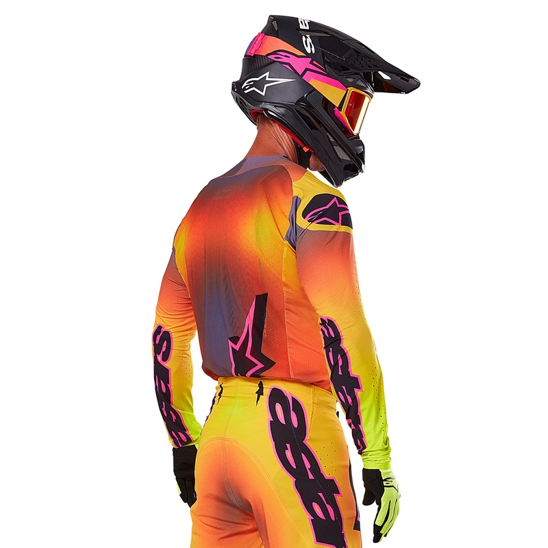 Alpinestars Supertech Lipan motokros majica rumeno-roza