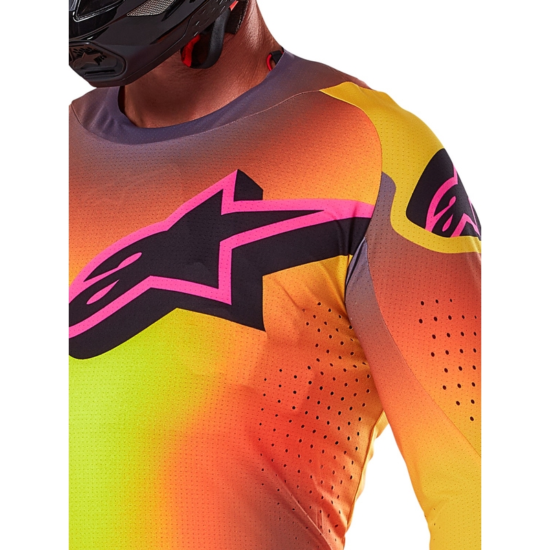 Alpinestars Supertech Lipan motokros majica rumeno-roza