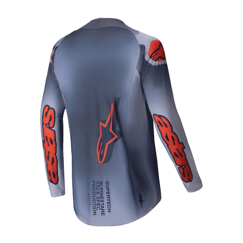 Motokros majica Alpinestars Supertech Lipan sivo-fluo oranžna